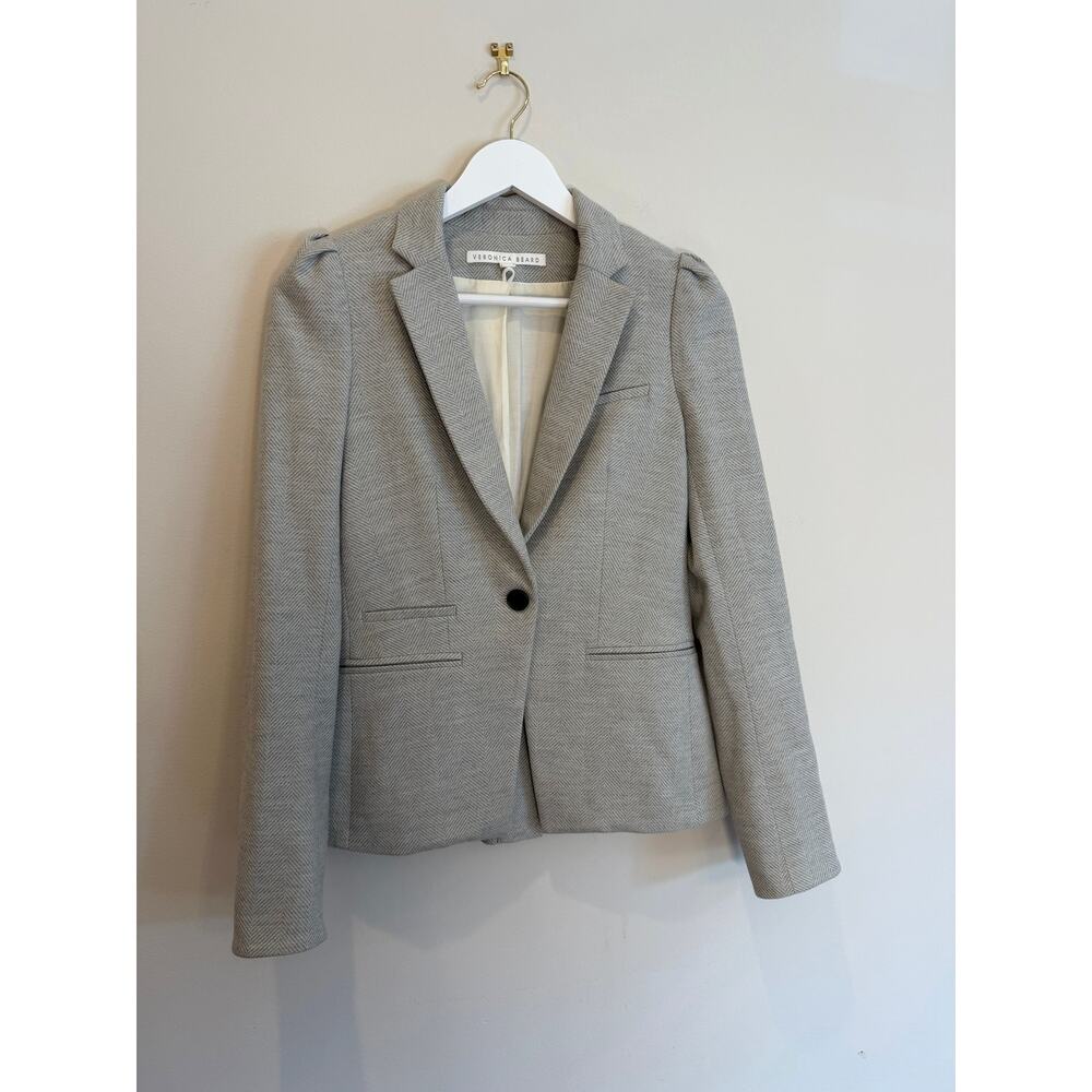 Veronica Beard Dickey Blazer Gray Herringbone Jacket Size 4